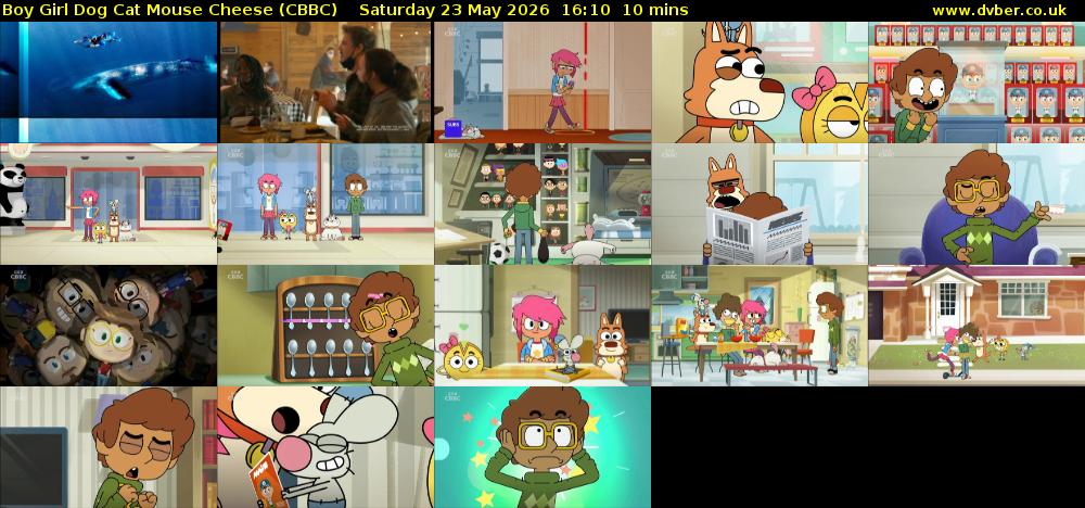 Boy Girl Dog Cat Mouse Cheese (CBBC) Saturday 23 May 2026 16:10 - 16:20
