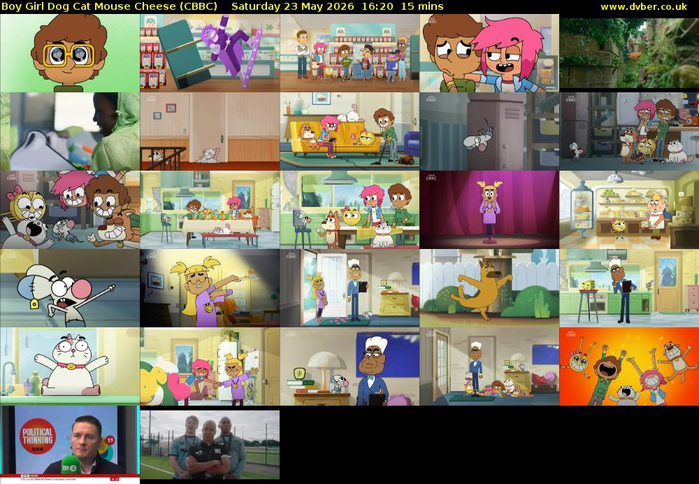 Boy Girl Dog Cat Mouse Cheese (CBBC) Saturday 23 May 2026 16:20 - 16:35