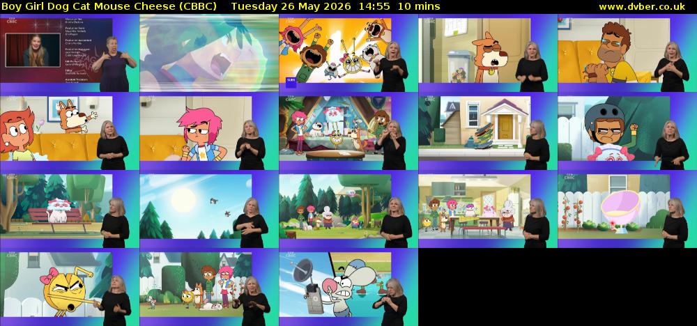Boy Girl Dog Cat Mouse Cheese (CBBC) Tuesday 26 May 2026 14:55 - 15:05