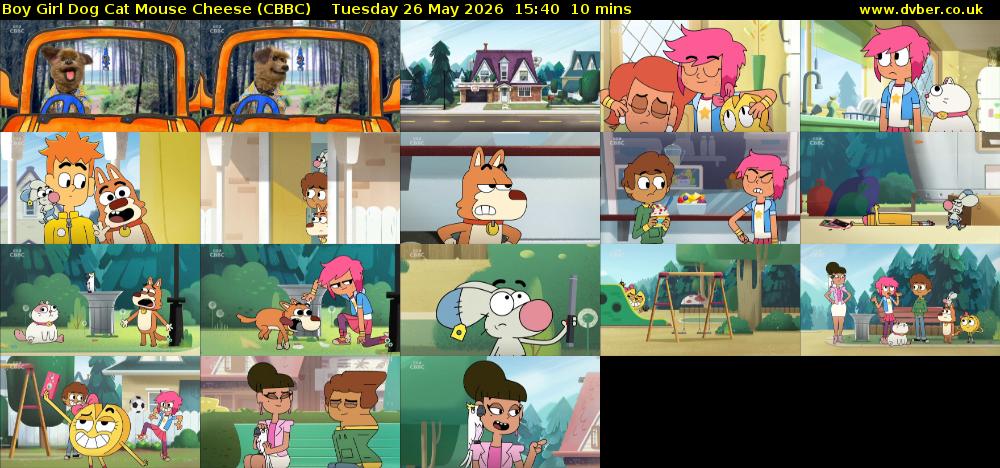 Boy Girl Dog Cat Mouse Cheese (CBBC) Tuesday 26 May 2026 15:40 - 15:50