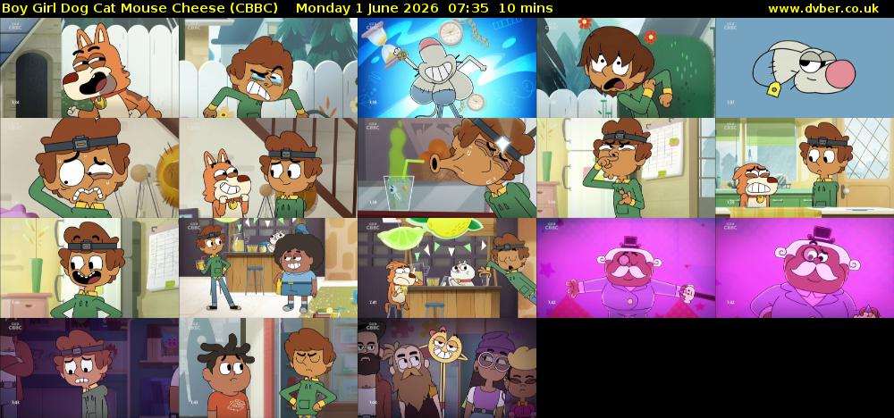 Boy Girl Dog Cat Mouse Cheese (CBBC) Monday 1 June 2026 07:35 - 07:45