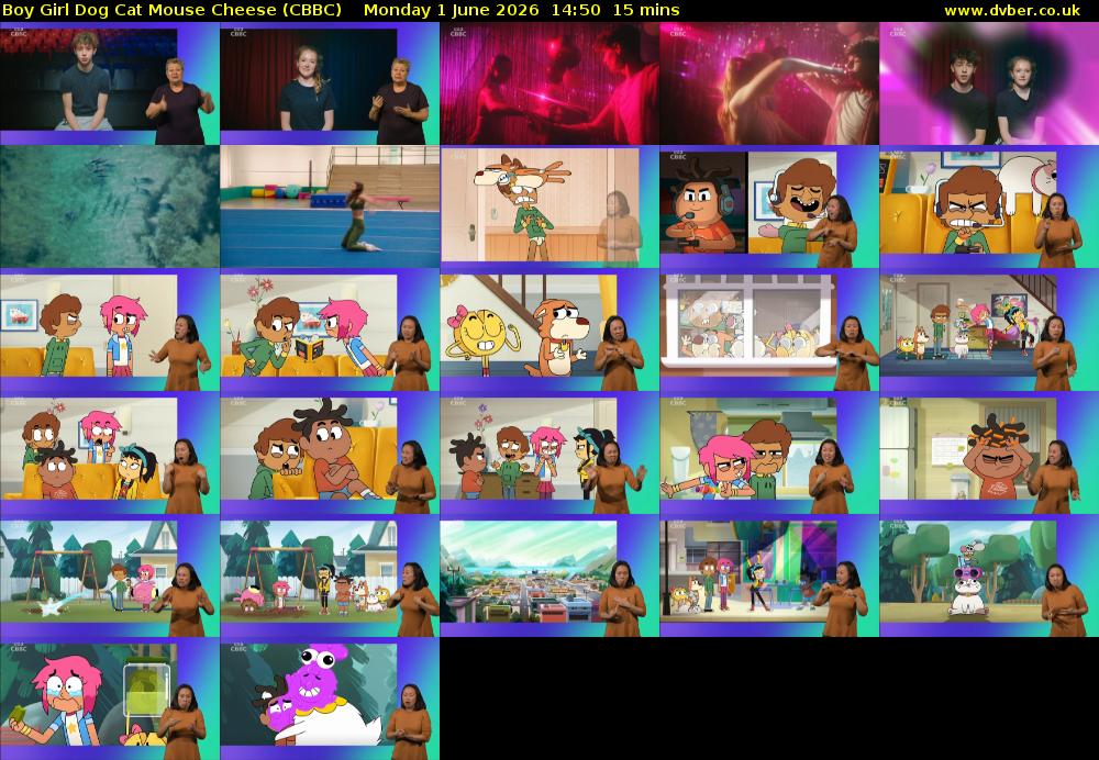 Boy Girl Dog Cat Mouse Cheese (CBBC) Monday 1 June 2026 14:50 - 15:05