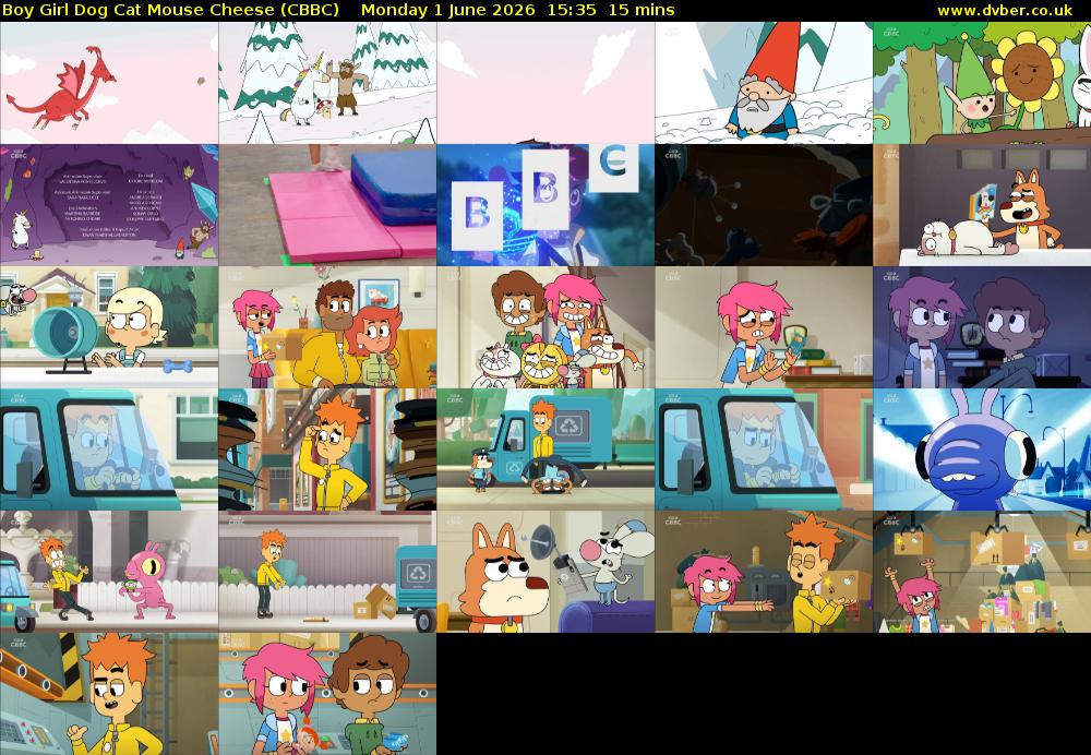 Boy Girl Dog Cat Mouse Cheese (CBBC) Monday 1 June 2026 15:35 - 15:50