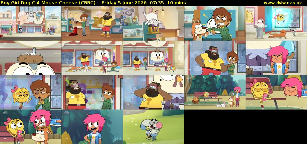 Boy Girl Dog Cat Mouse Cheese (CBBC) Friday 5 June 2026 07:35 - 07:45