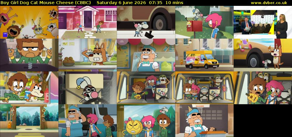 Boy Girl Dog Cat Mouse Cheese (CBBC) Saturday 6 June 2026 07:35 - 07:45