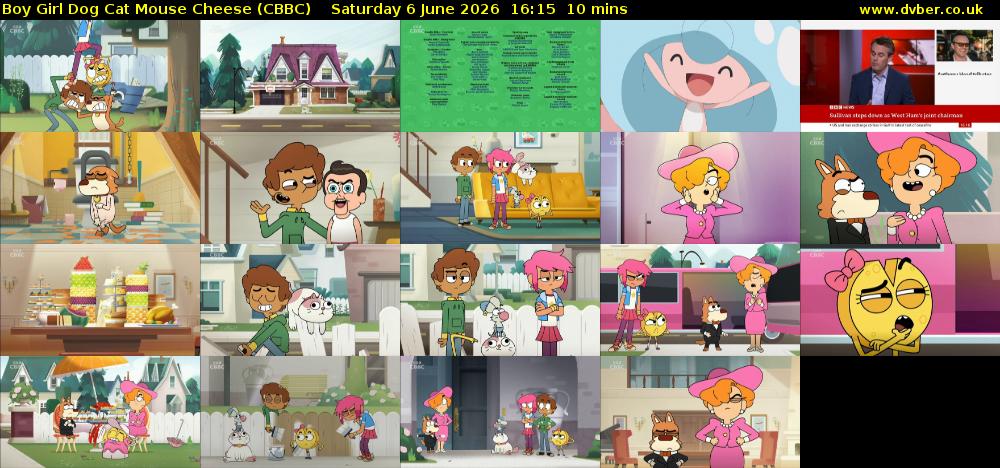 Boy Girl Dog Cat Mouse Cheese (CBBC) Saturday 6 June 2026 16:15 - 16:25
