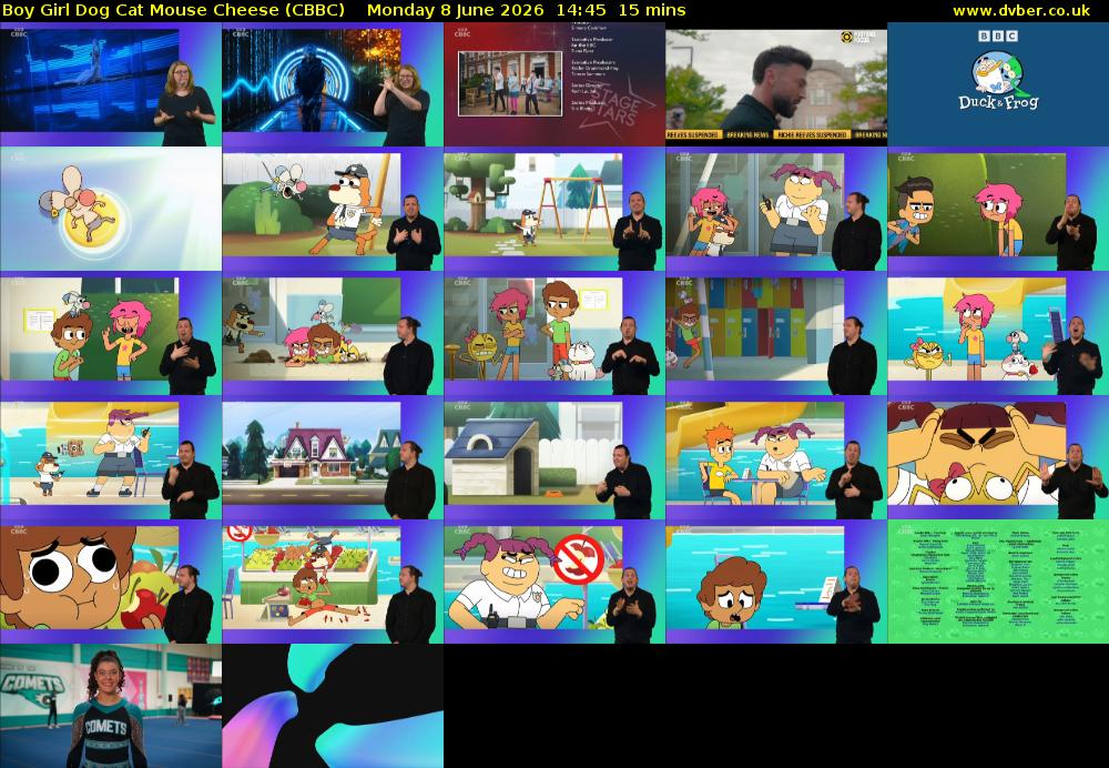 Boy Girl Dog Cat Mouse Cheese (CBBC) Monday 8 June 2026 14:45 - 15:00
