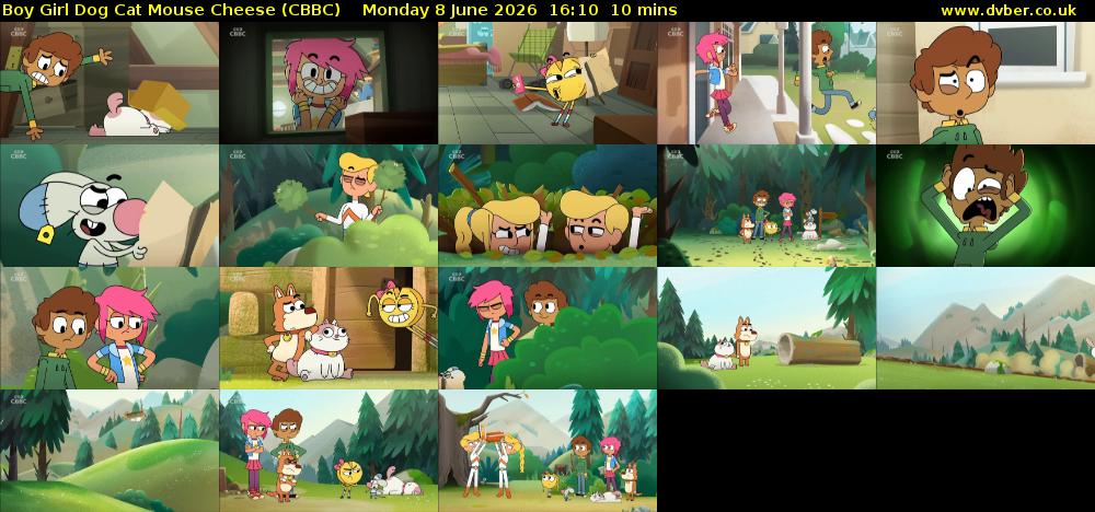 Boy Girl Dog Cat Mouse Cheese (CBBC) Monday 8 June 2026 16:10 - 16:20