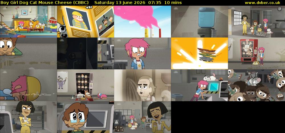 Boy Girl Dog Cat Mouse Cheese (CBBC) Saturday 13 June 2026 07:35 - 07:45