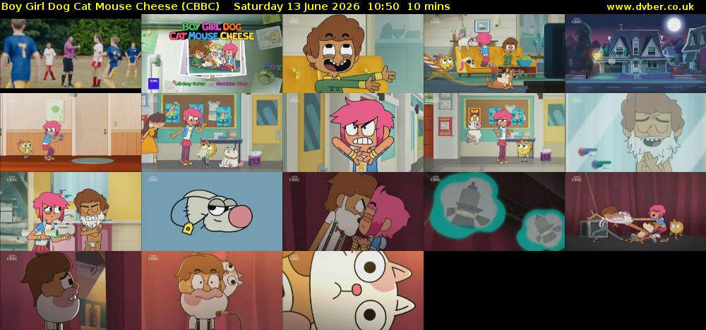 Boy Girl Dog Cat Mouse Cheese (CBBC) Saturday 13 June 2026 10:50 - 11:00