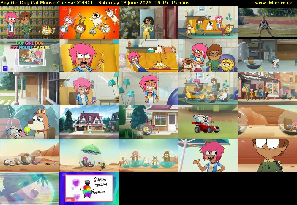 Boy Girl Dog Cat Mouse Cheese (CBBC) Saturday 13 June 2026 16:15 - 16:30