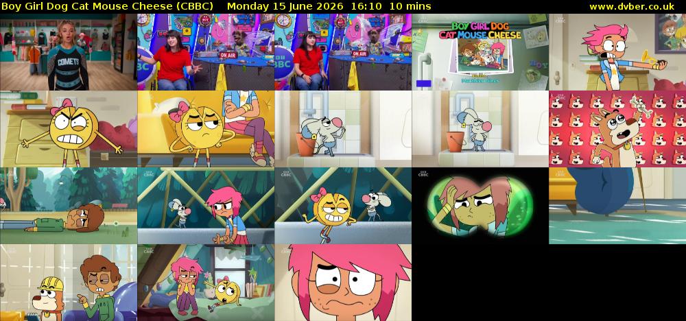 Boy Girl Dog Cat Mouse Cheese (CBBC) Monday 15 June 2026 16:10 - 16:20
