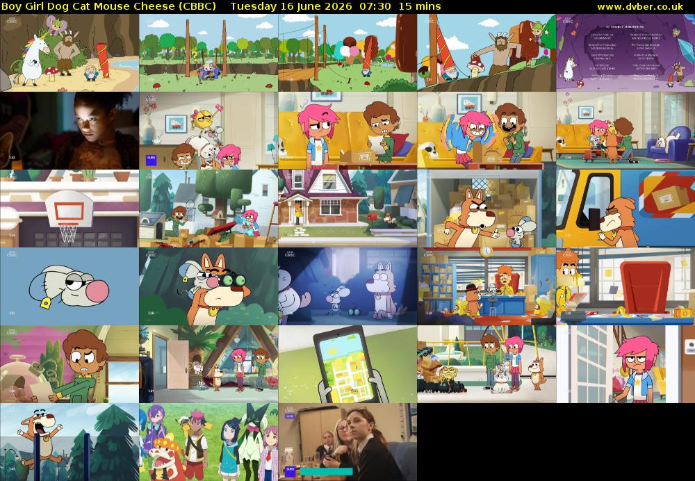 Boy Girl Dog Cat Mouse Cheese (CBBC) Tuesday 16 June 2026 07:30 - 07:45