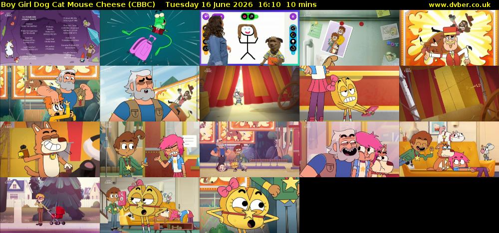 Boy Girl Dog Cat Mouse Cheese (CBBC) Tuesday 16 June 2026 16:10 - 16:20