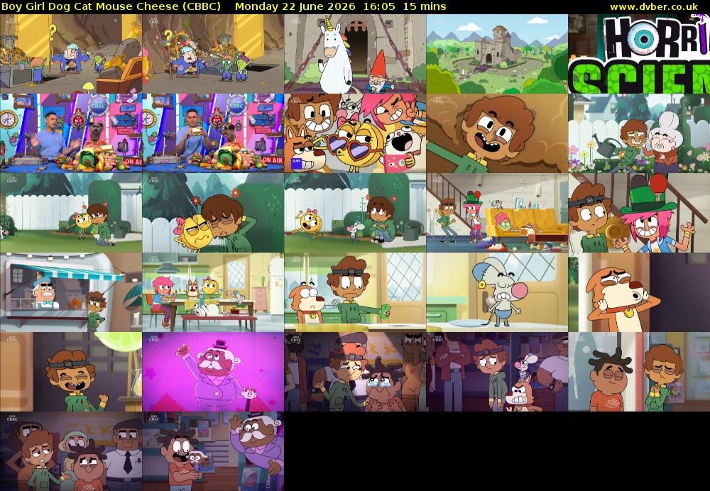Boy Girl Dog Cat Mouse Cheese (CBBC) Monday 22 June 2026 16:05 - 16:20