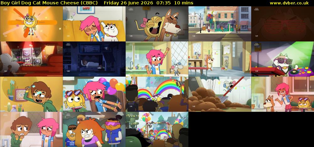 Boy Girl Dog Cat Mouse Cheese (CBBC) Friday 26 June 2026 07:35 - 07:45