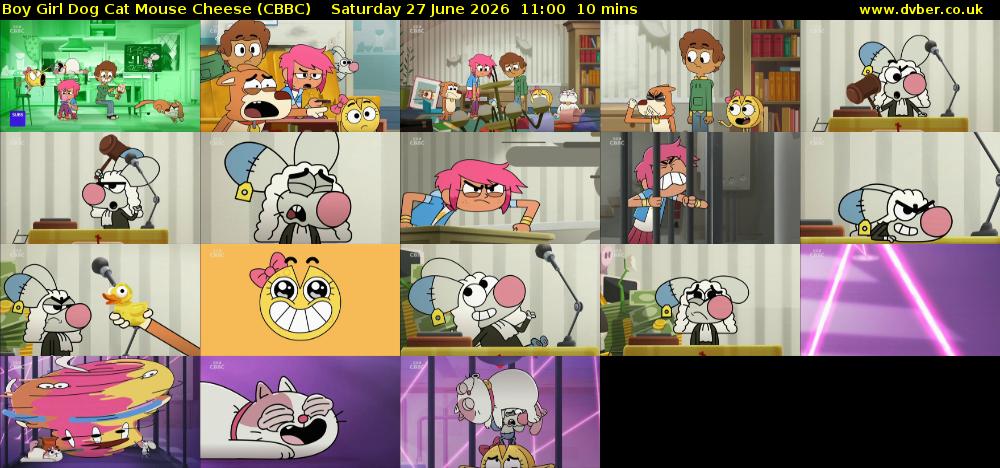 Boy Girl Dog Cat Mouse Cheese (CBBC) Saturday 27 June 2026 11:00 - 11:10