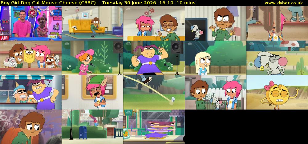 Boy Girl Dog Cat Mouse Cheese (CBBC) Tuesday 30 June 2026 16:10 - 16:20