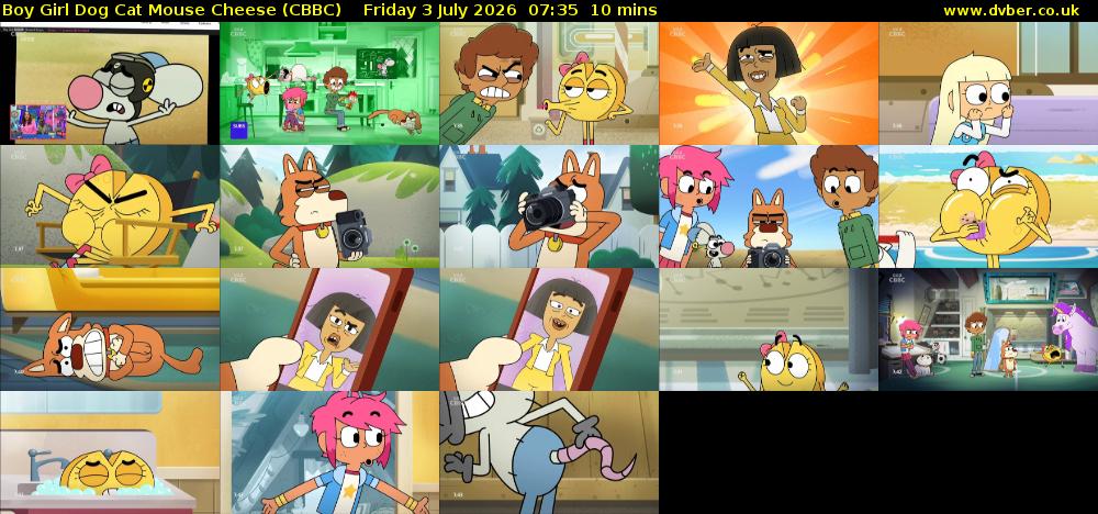 Boy Girl Dog Cat Mouse Cheese (CBBC) Friday 3 July 2026 07:35 - 07:45