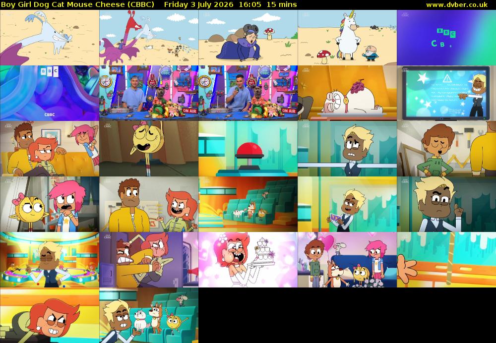 Boy Girl Dog Cat Mouse Cheese (CBBC) Friday 3 July 2026 16:05 - 16:20