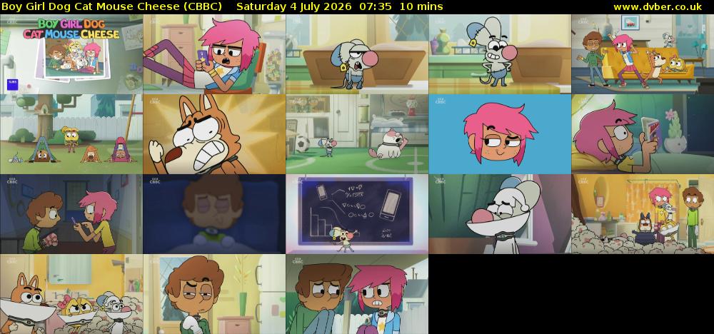 Boy Girl Dog Cat Mouse Cheese (CBBC) Saturday 4 July 2026 07:35 - 07:45