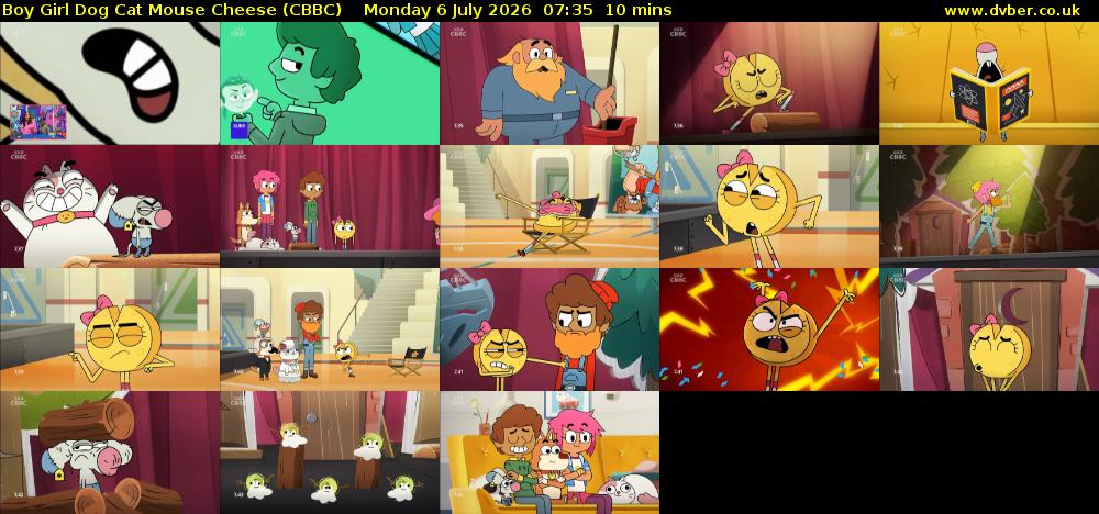 Boy Girl Dog Cat Mouse Cheese (CBBC) Monday 6 July 2026 07:35 - 07:45