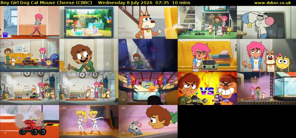 Boy Girl Dog Cat Mouse Cheese (CBBC) Wednesday 8 July 2026 07:35 - 07:45