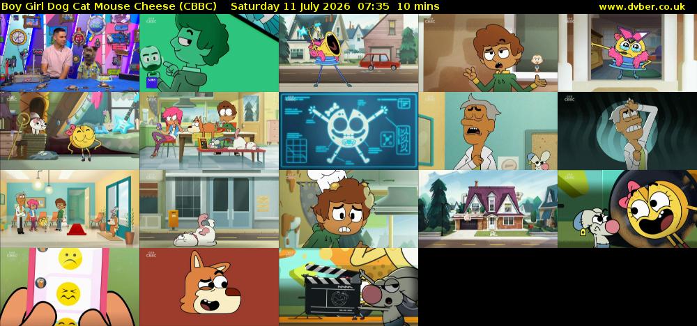 Boy Girl Dog Cat Mouse Cheese (CBBC) Saturday 11 July 2026 07:35 - 07:45