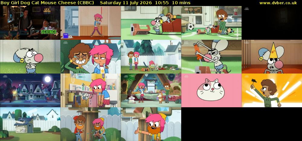 Boy Girl Dog Cat Mouse Cheese (CBBC) Saturday 11 July 2026 10:55 - 11:05