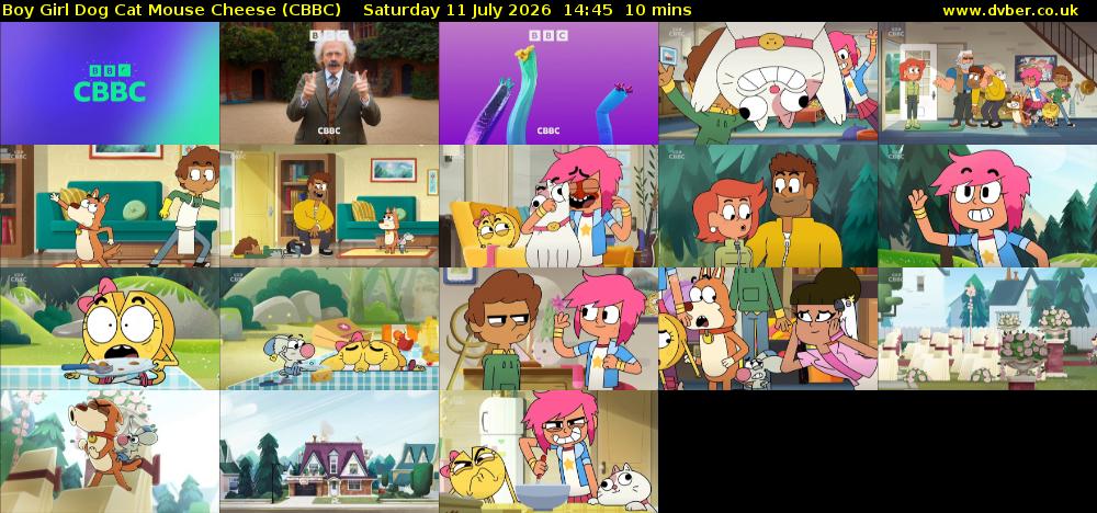 Boy Girl Dog Cat Mouse Cheese (CBBC) Saturday 11 July 2026 14:45 - 14:55