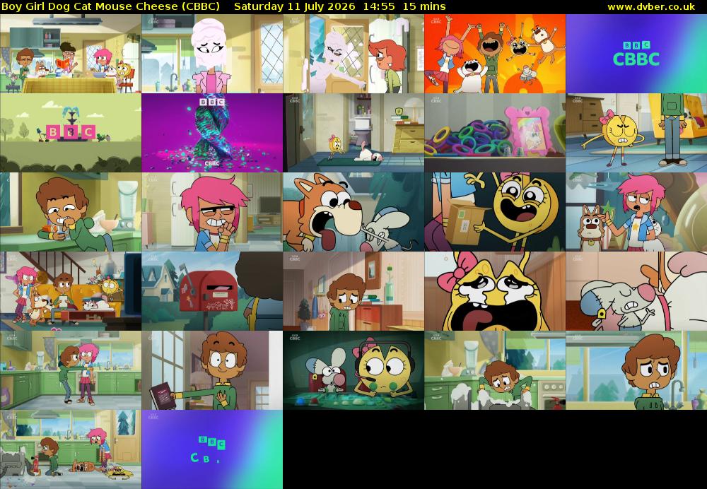 Boy Girl Dog Cat Mouse Cheese (CBBC) Saturday 11 July 2026 14:55 - 15:10