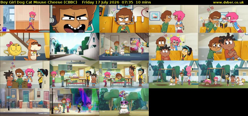 Boy Girl Dog Cat Mouse Cheese (CBBC) Friday 17 July 2026 07:35 - 07:45