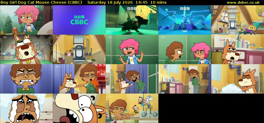 Boy Girl Dog Cat Mouse Cheese (CBBC) Saturday 18 July 2026 14:45 - 14:55
