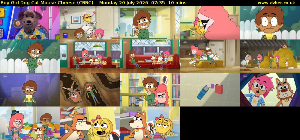Boy Girl Dog Cat Mouse Cheese (CBBC) Monday 20 July 2026 07:35 - 07:45