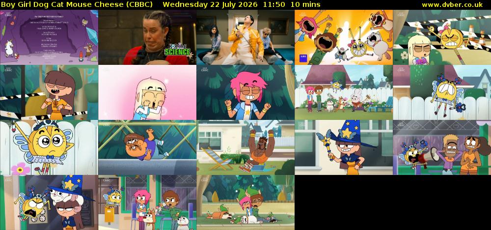 Boy Girl Dog Cat Mouse Cheese (CBBC) Wednesday 22 July 2026 11:50 - 12:00