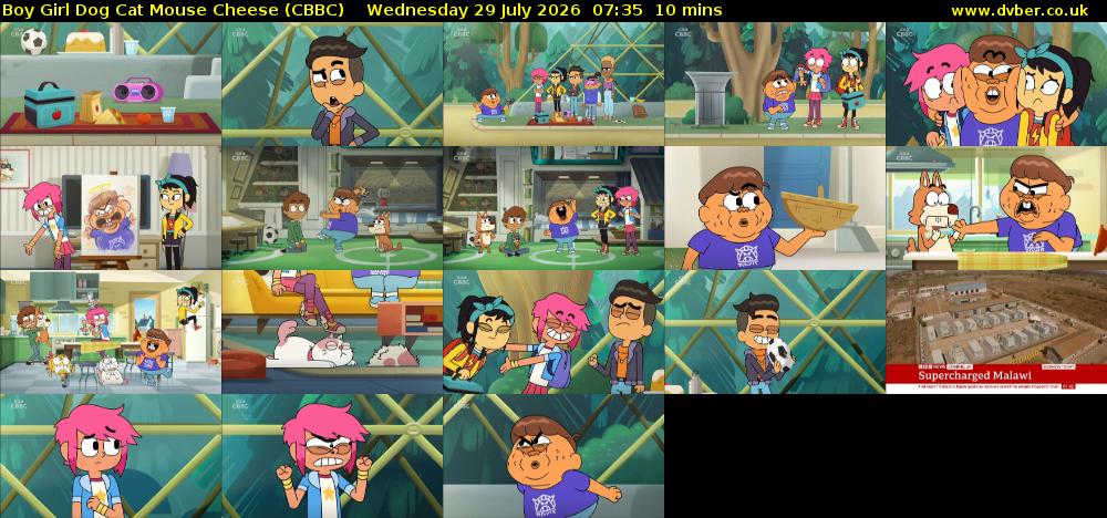 Boy Girl Dog Cat Mouse Cheese (CBBC) Wednesday 29 July 2026 07:35 - 07:45