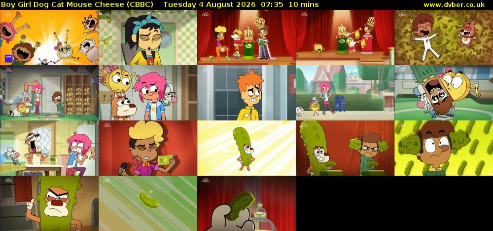 Boy Girl Dog Cat Mouse Cheese (CBBC) Tuesday 4 August 2026 07:35 - 07:45