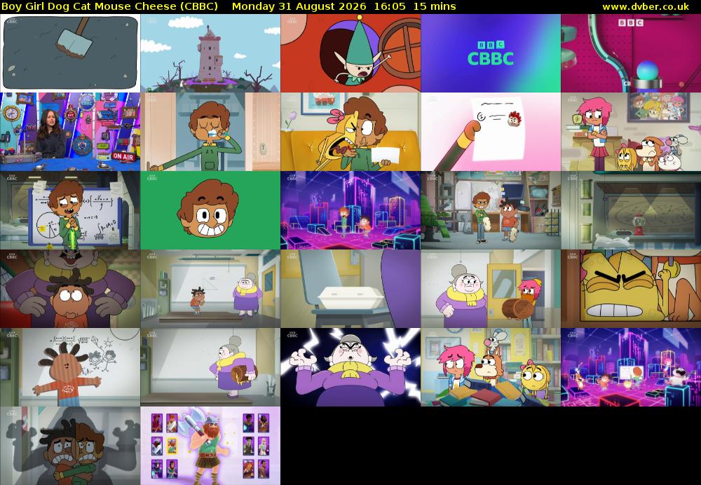 Boy Girl Dog Cat Mouse Cheese (CBBC) Monday 31 August 2026 16:05 - 16:20