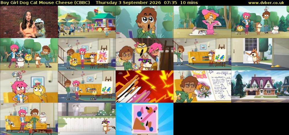 Boy Girl Dog Cat Mouse Cheese (CBBC) Thursday 3 September 2026 07:35 - 07:45