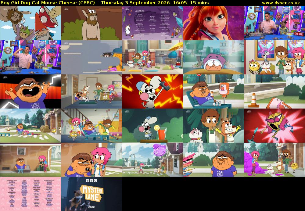 Boy Girl Dog Cat Mouse Cheese (CBBC) Thursday 3 September 2026 16:05 - 16:20