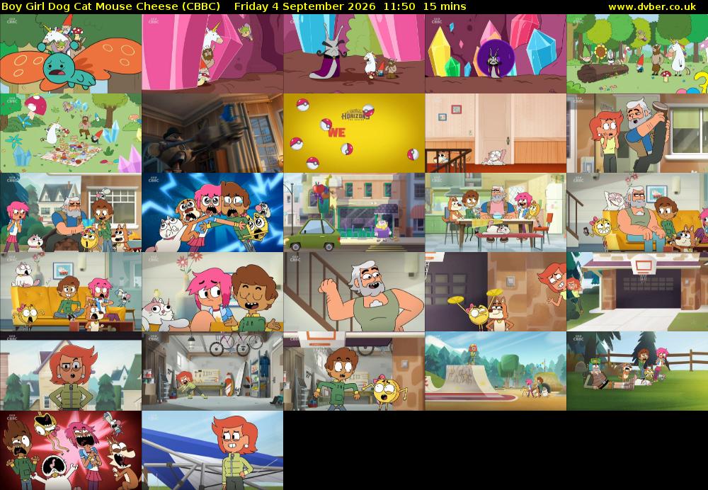 Boy Girl Dog Cat Mouse Cheese (CBBC) Friday 4 September 2026 11:50 - 12:05