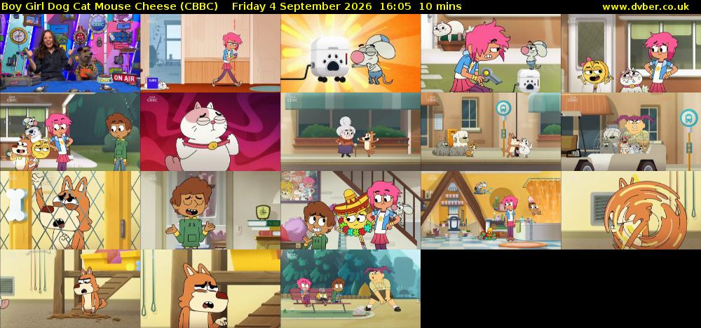 Boy Girl Dog Cat Mouse Cheese (CBBC) Friday 4 September 2026 16:05 - 16:15