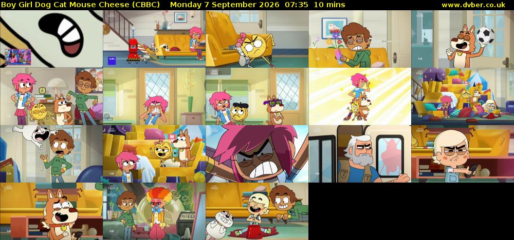 Boy Girl Dog Cat Mouse Cheese (CBBC) Monday 7 September 2026 07:35 - 07:45