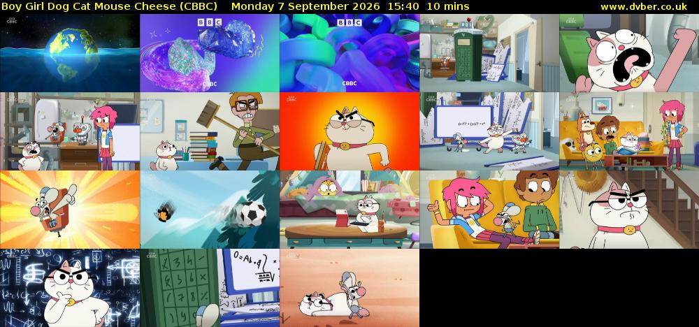 Boy Girl Dog Cat Mouse Cheese (CBBC) Monday 7 September 2026 15:40 - 15:50