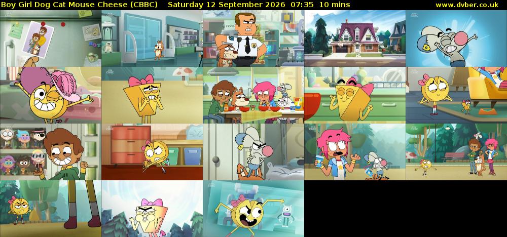 Boy Girl Dog Cat Mouse Cheese (CBBC) Saturday 12 September 2026 07:35 - 07:45