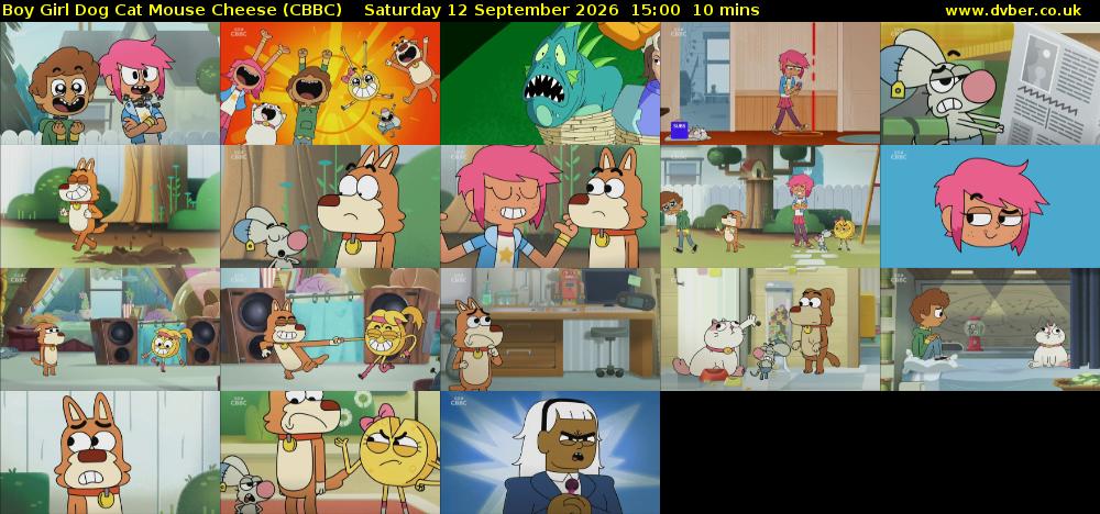 Boy Girl Dog Cat Mouse Cheese (CBBC) Saturday 12 September 2026 15:00 - 15:10