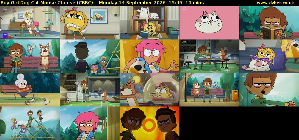 Boy Girl Dog Cat Mouse Cheese (CBBC) Monday 14 September 2026 15:45 - 15:55
