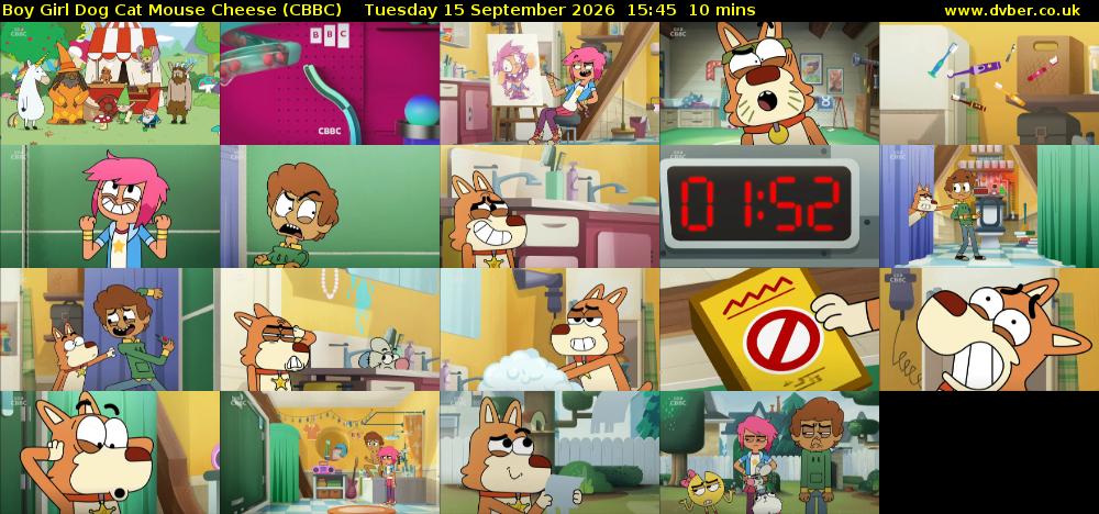 Boy Girl Dog Cat Mouse Cheese (CBBC) Tuesday 15 September 2026 15:45 - 15:55