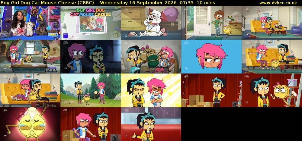 Boy Girl Dog Cat Mouse Cheese (CBBC) Wednesday 16 September 2026 07:35 - 07:45