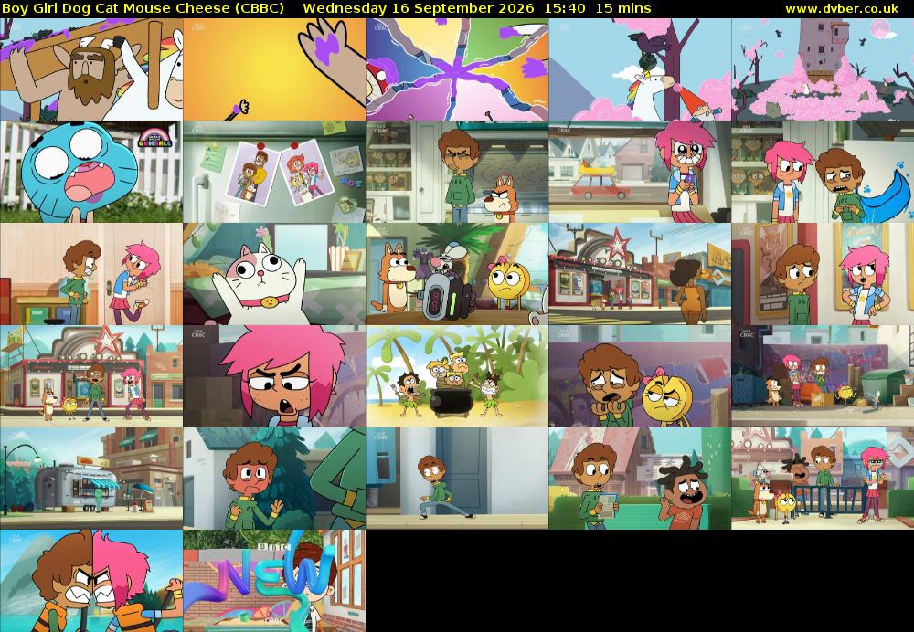Boy Girl Dog Cat Mouse Cheese (CBBC) Wednesday 16 September 2026 15:40 - 15:55